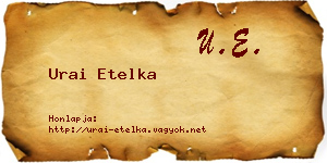 Urai Etelka névjegykártya